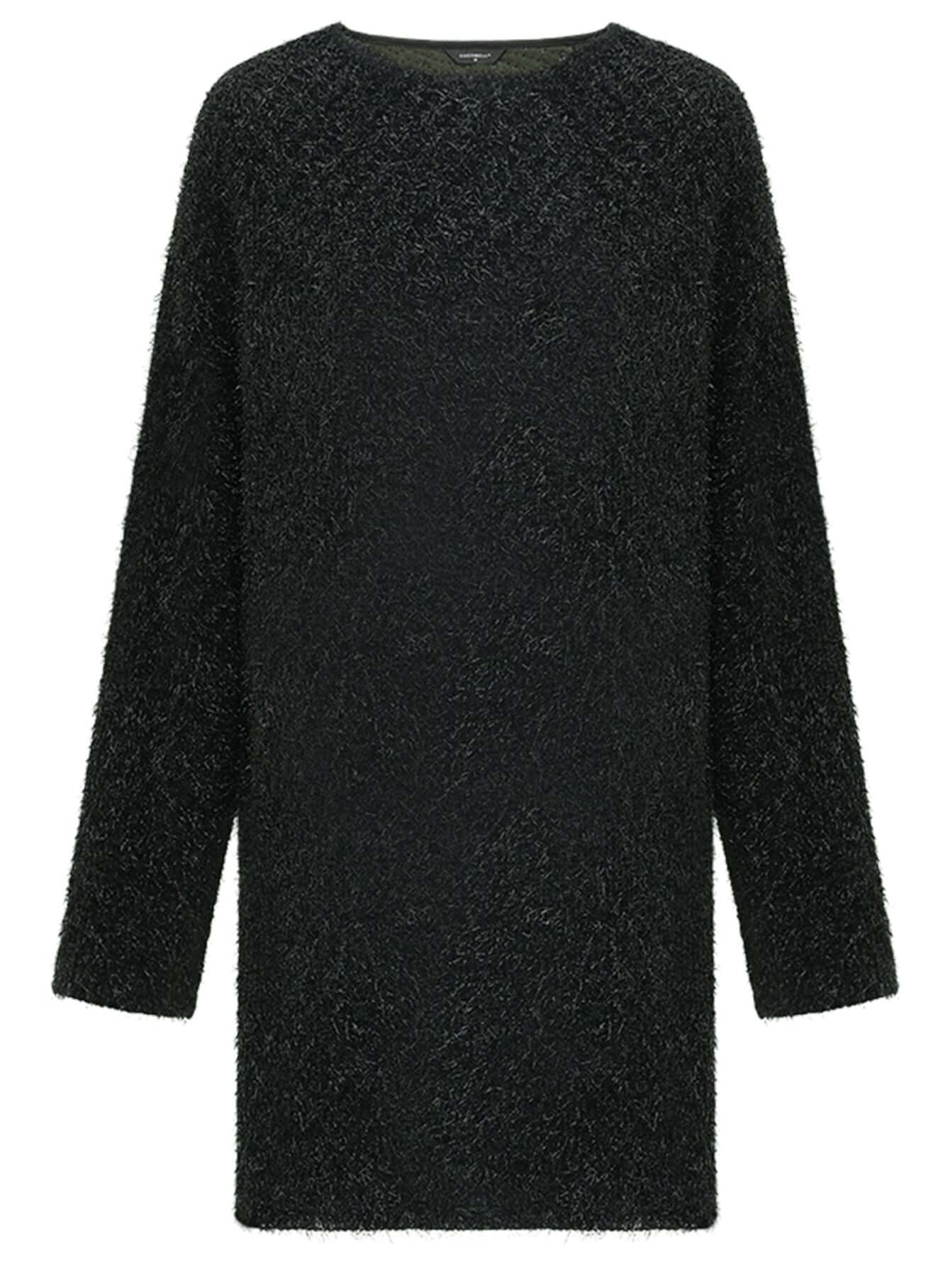 classic glittery black straight knit dress all black 4