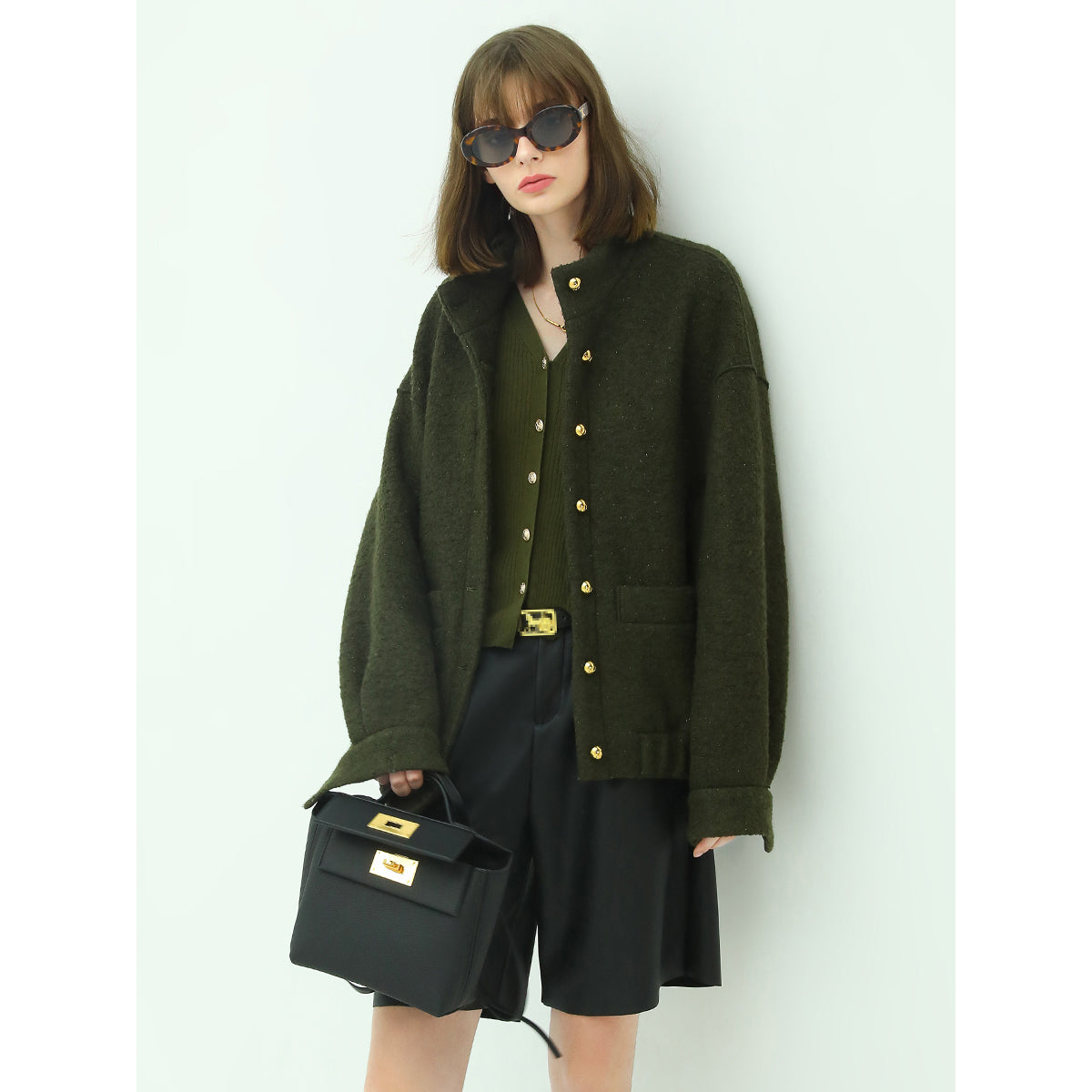 classic green wool coat all green 2