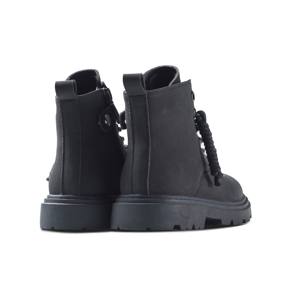 classic kids black combat boots all black 4