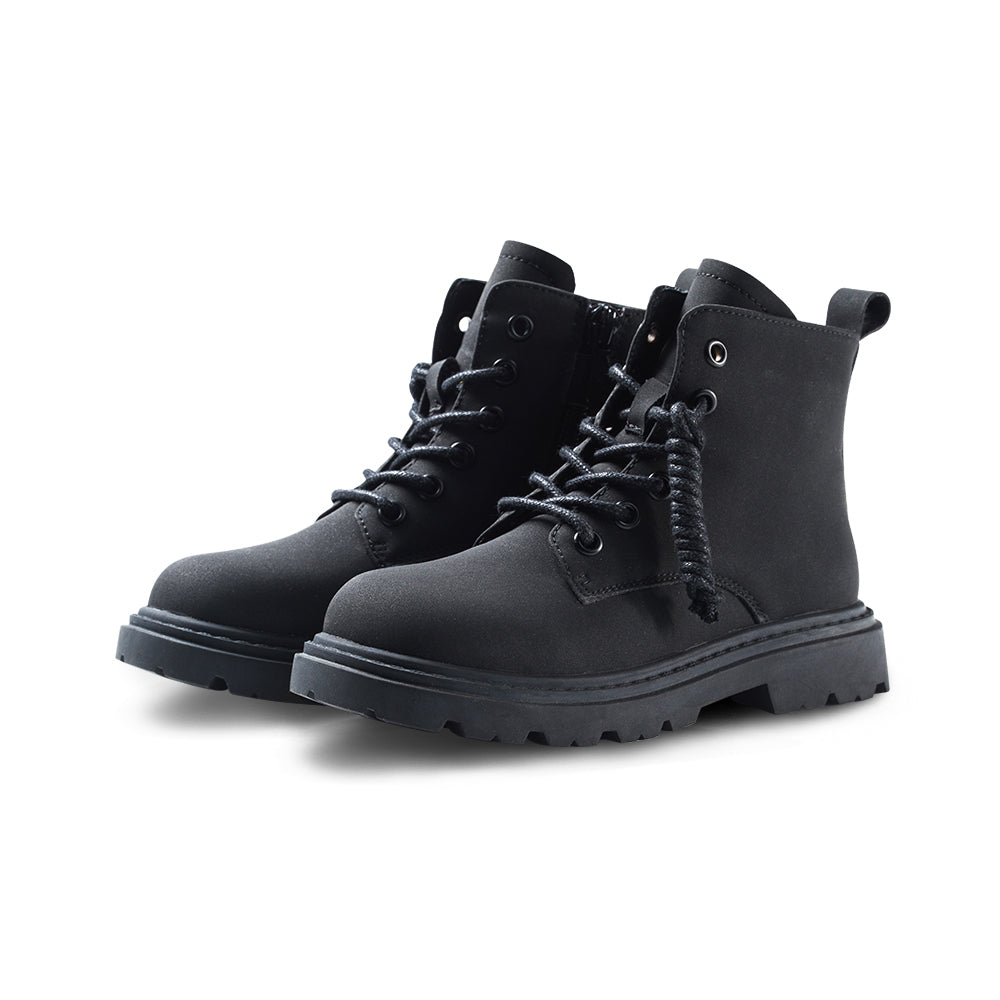 classic kids black combat boots all black 2