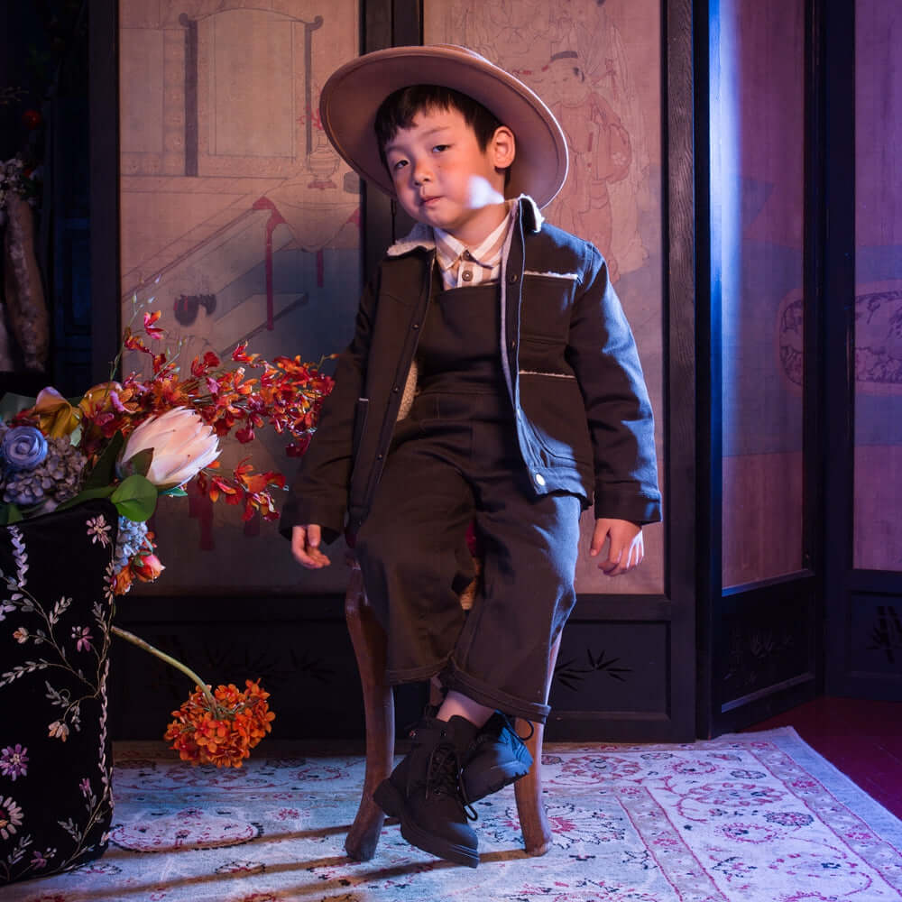 classic kids black combat boots all black 7