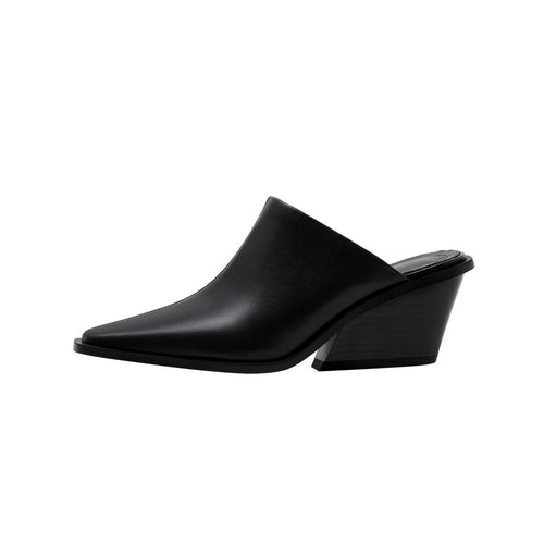 Classic Leather Pointed Toe Mules - 0cm