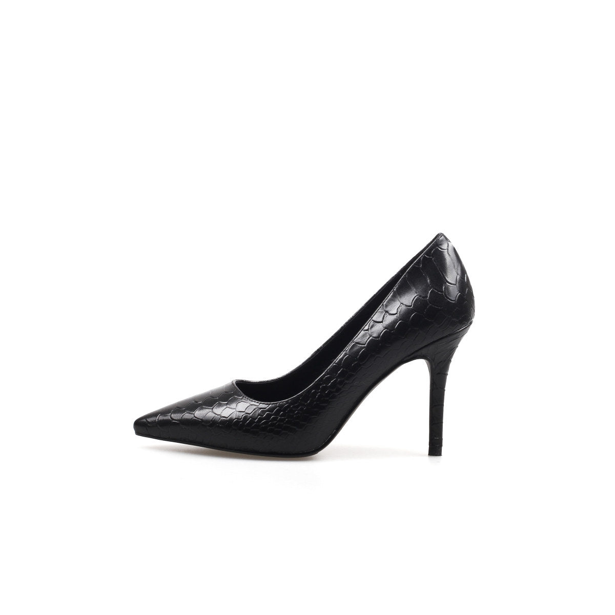 classic leather stiletto pumps all black 1