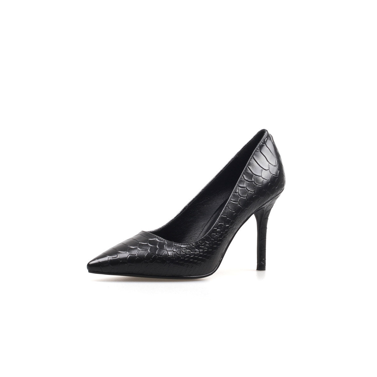 classic leather stiletto pumps all black 2