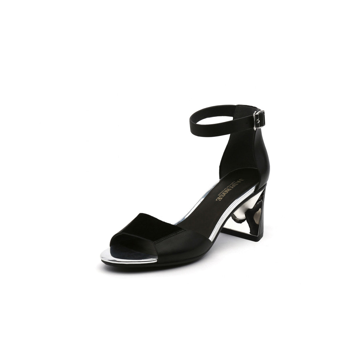 classic open toe ankle strap sandals all black 2