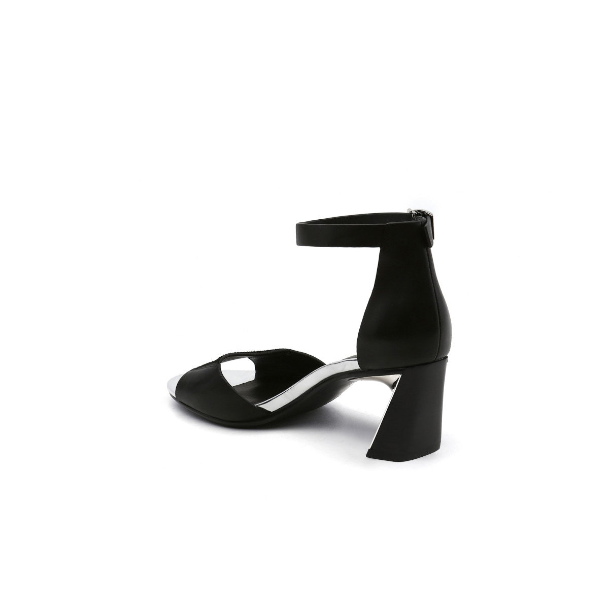 classic open toe ankle strap sandals all black 4