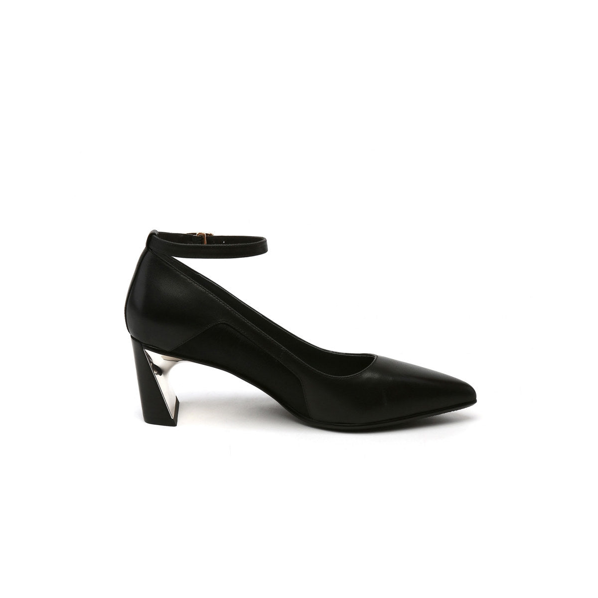 classic pointed toe ankle strap parisienne pumps all black 3
