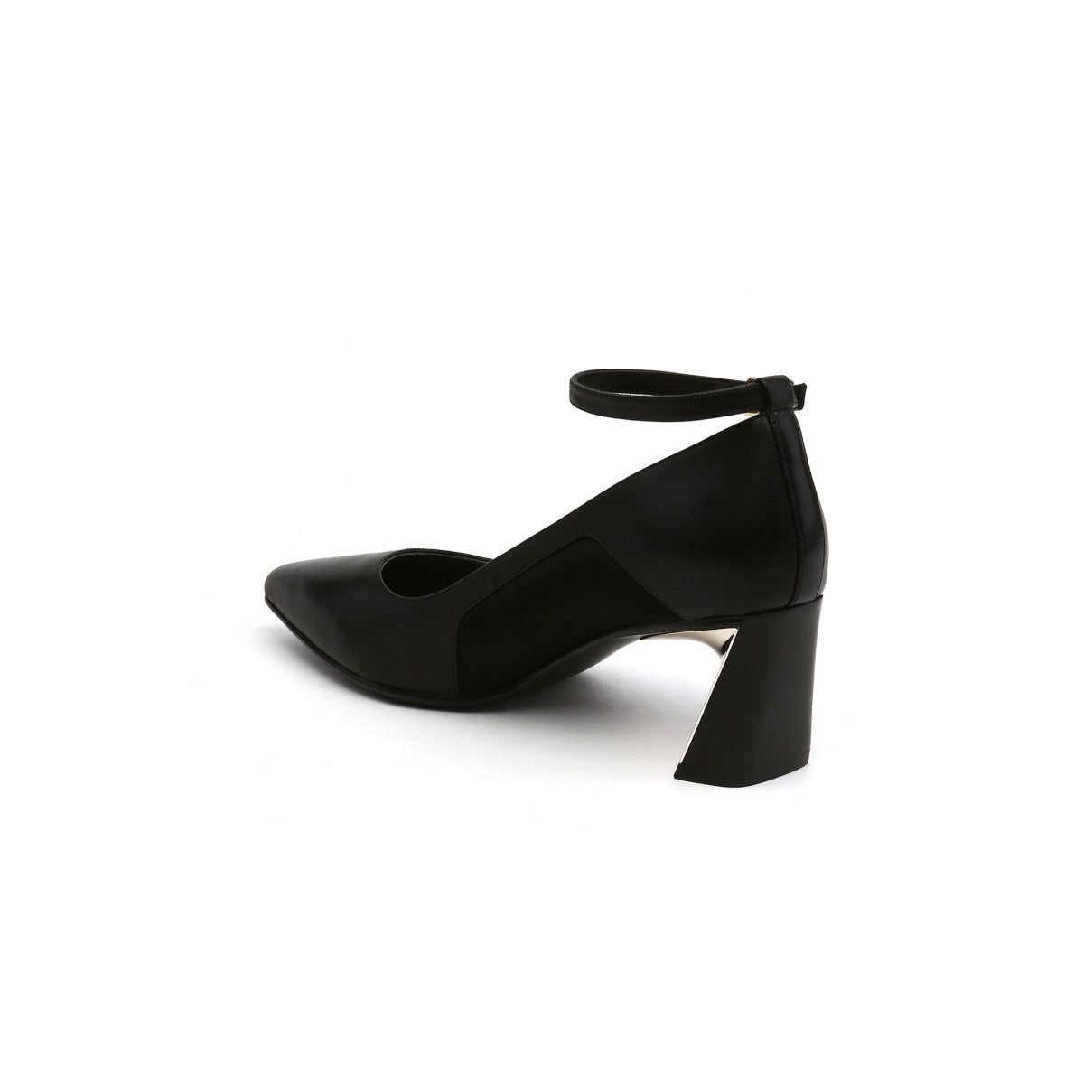 classic pointed toe ankle strap parisienne pumps all black 4