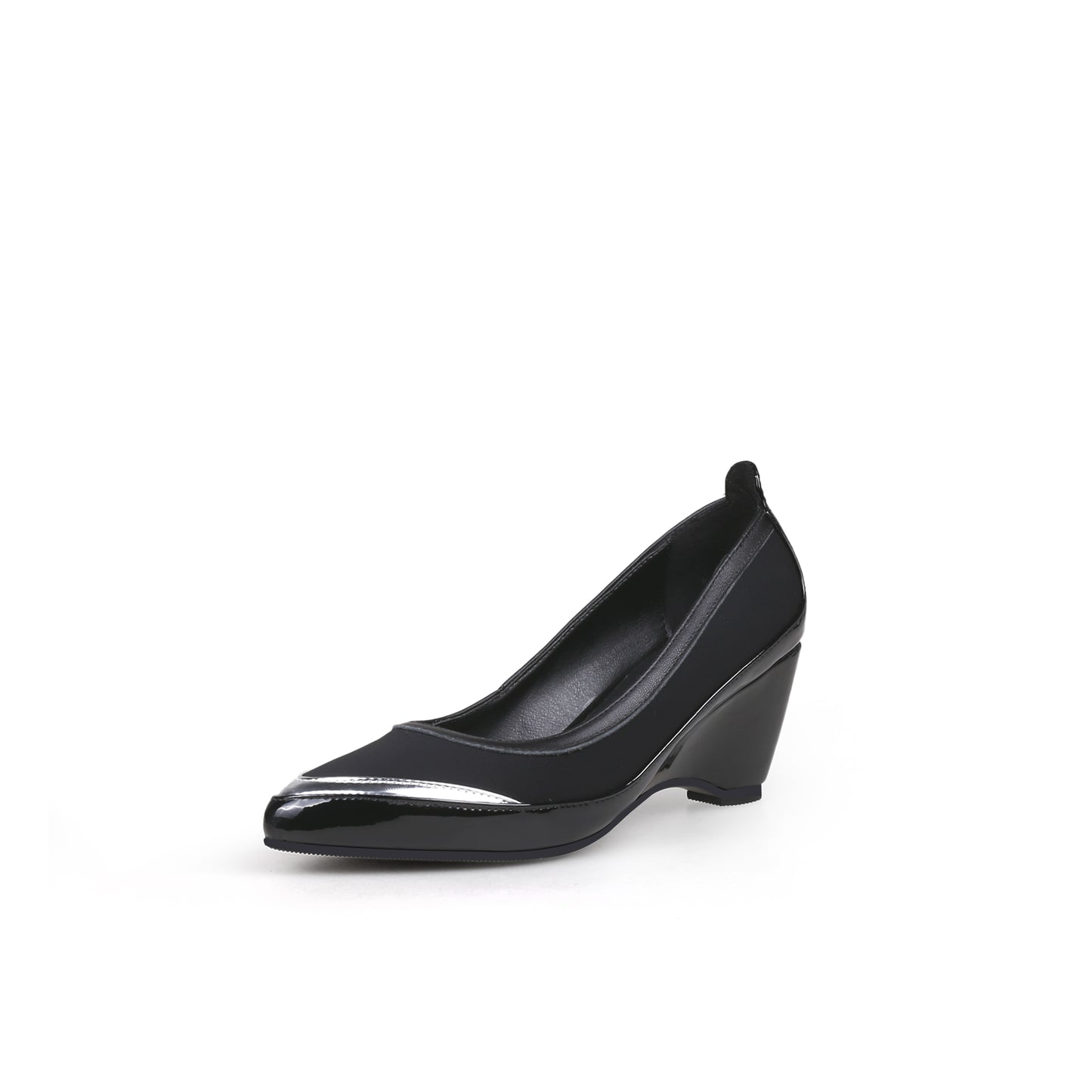 classic slip on formal wedges all black 2