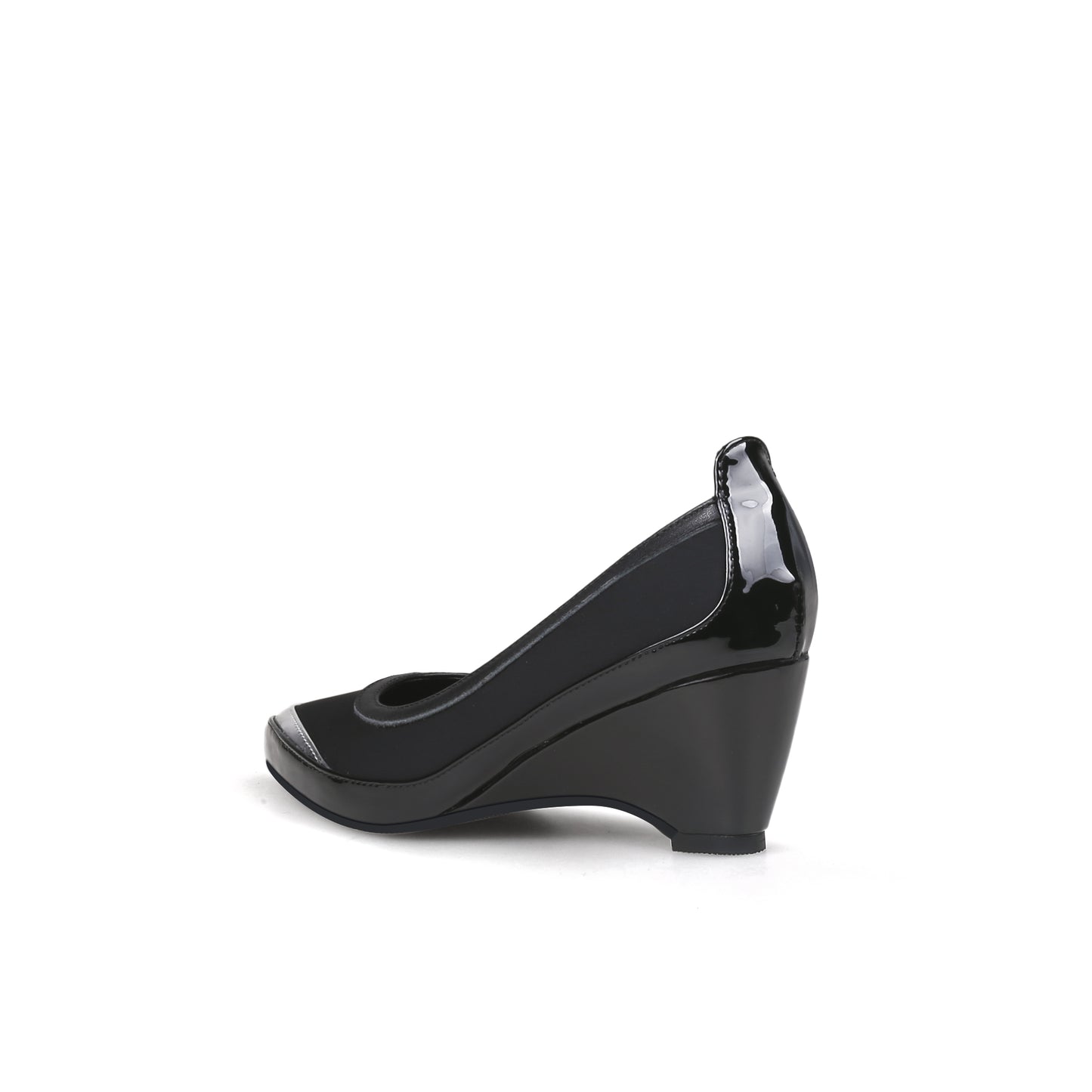 classic slip on formal wedges all black 4