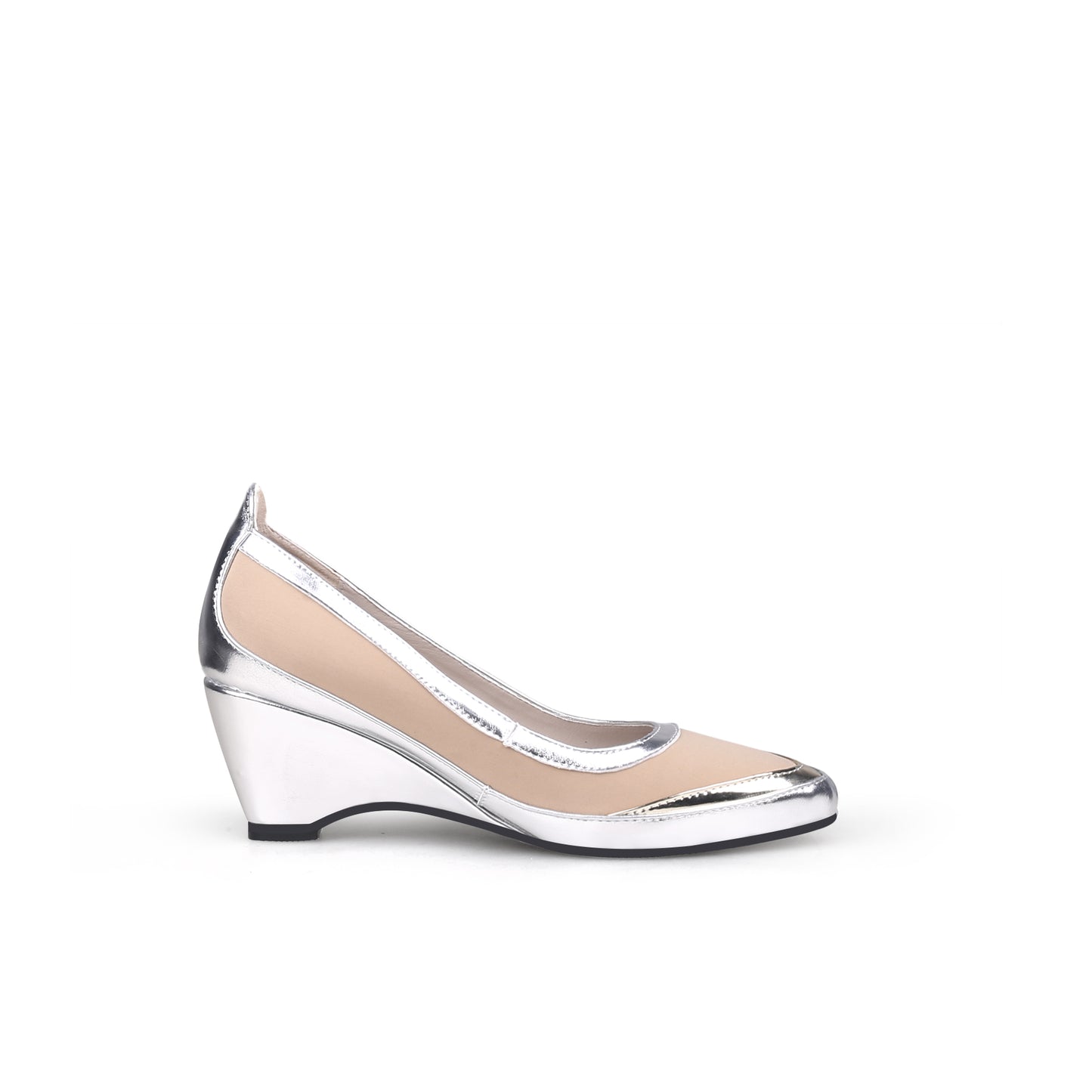 classic slip on formal wedges all silver 3