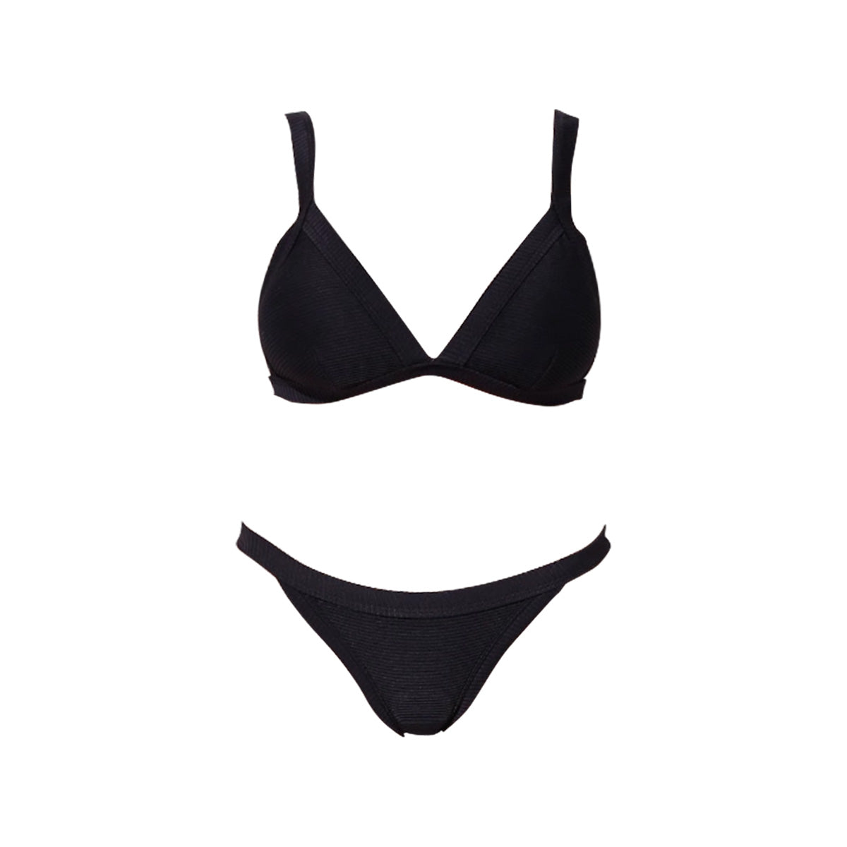 classic triangle bikini set all black 4