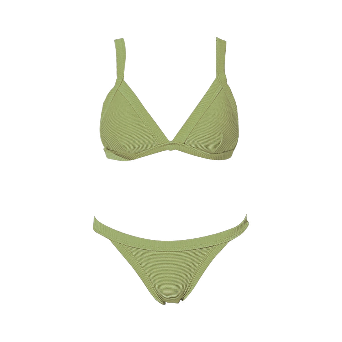 classic triangle bikini set all green 4