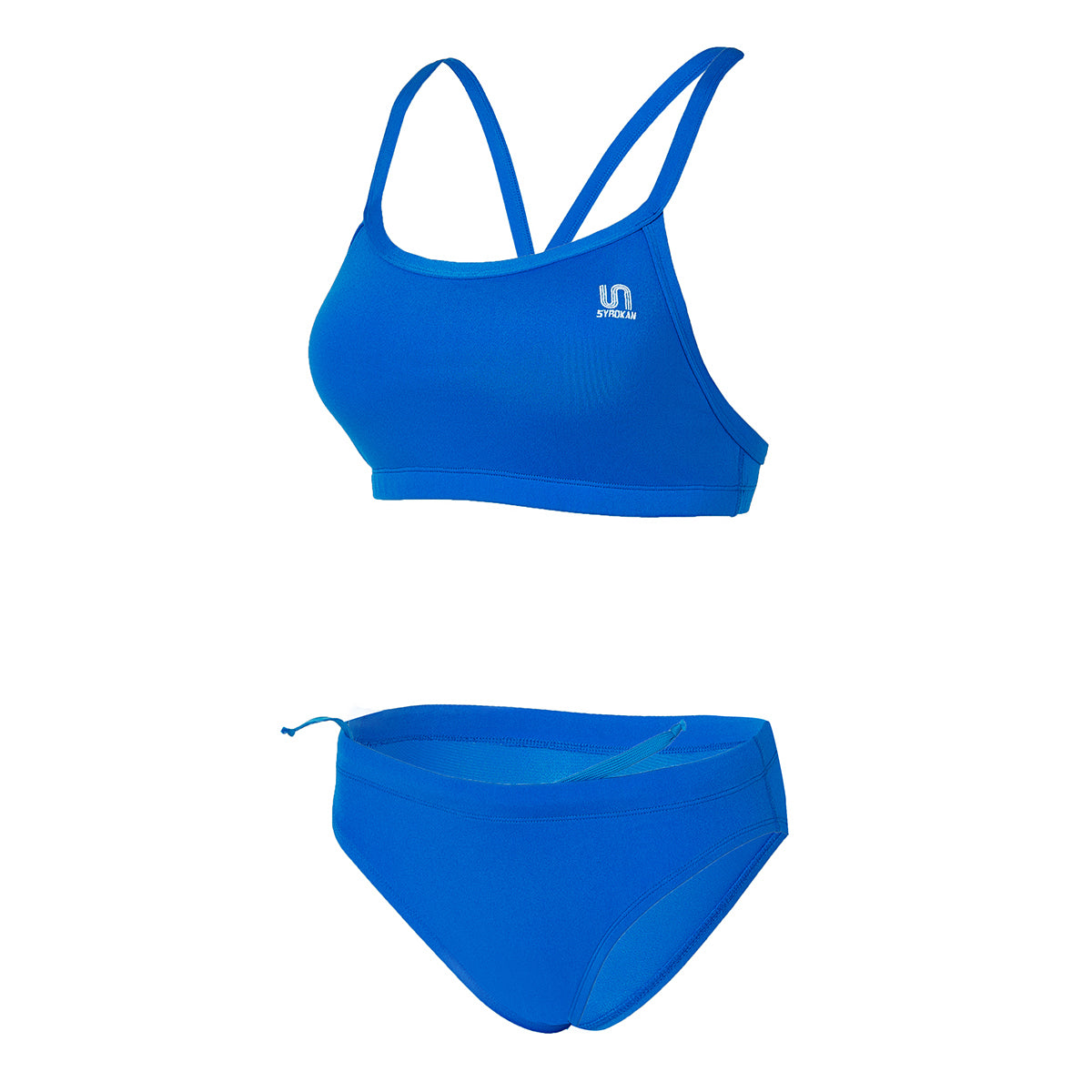 classic water glide athletic two piece bikini set all blue 4