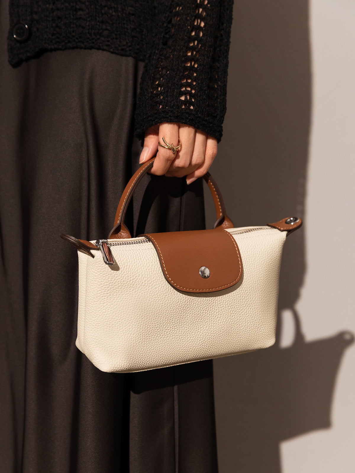 classic waterproof pouch top handle bag white 1