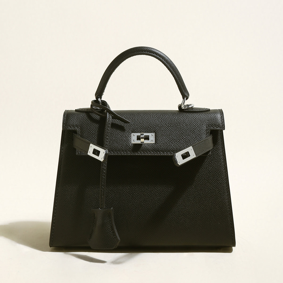 clifton leather top handle bag black 1