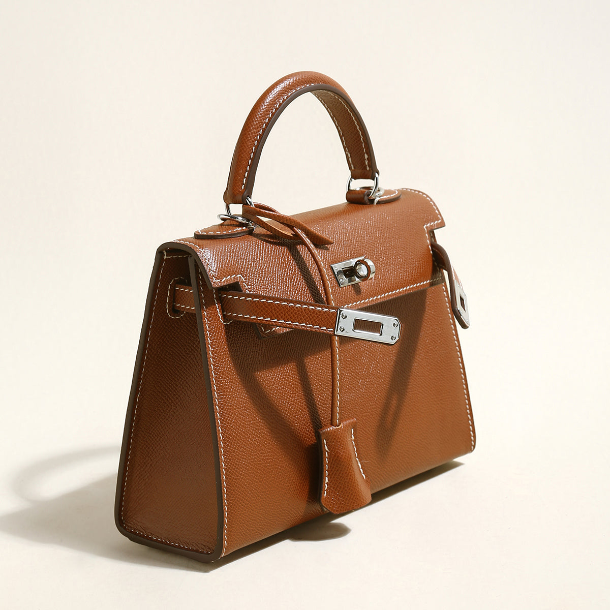 clifton leather top handle bag brown 2