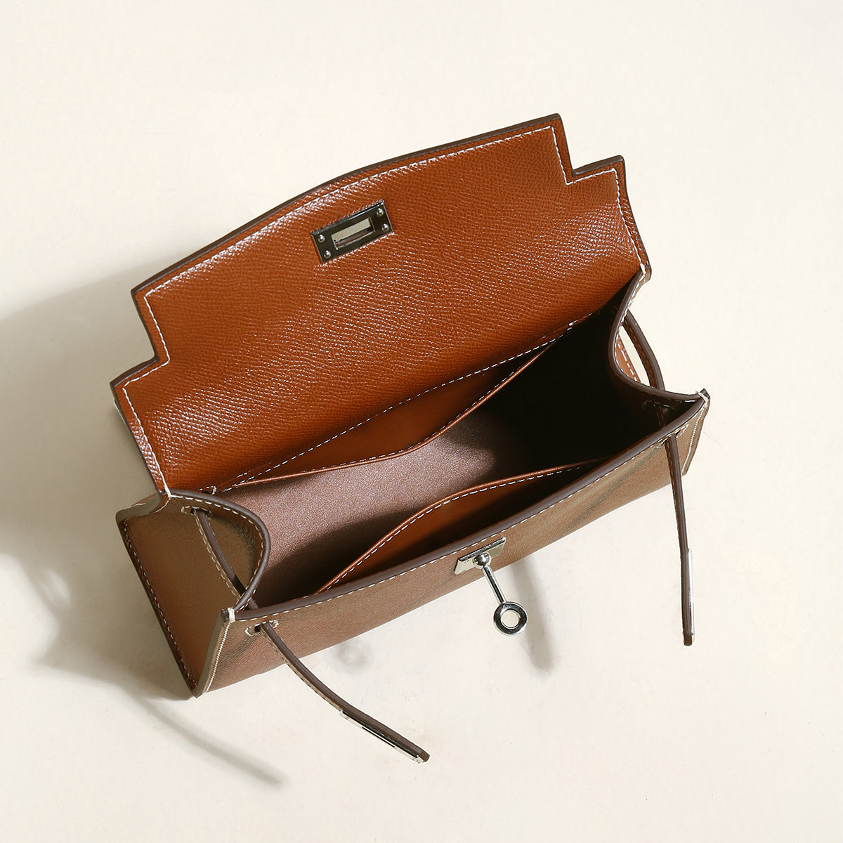 clifton leather top handle bag brown 4