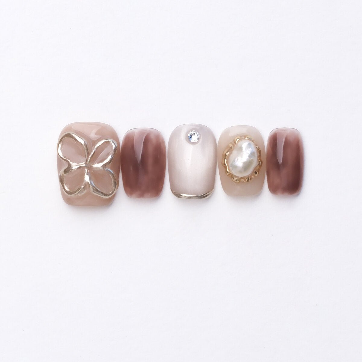 Cocoa Sugar 3D Press-On Nails