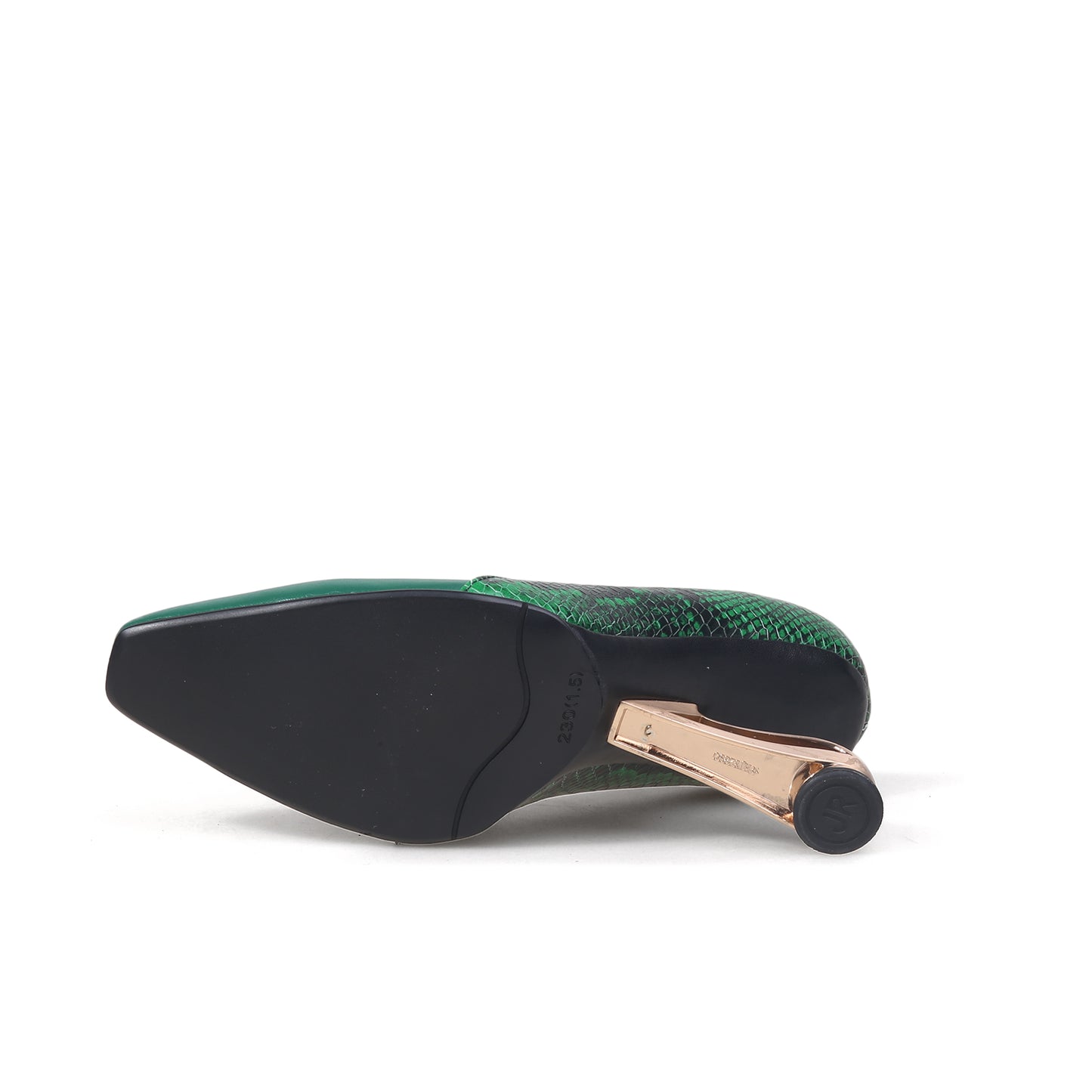color block faux snake skin pumps all green 9