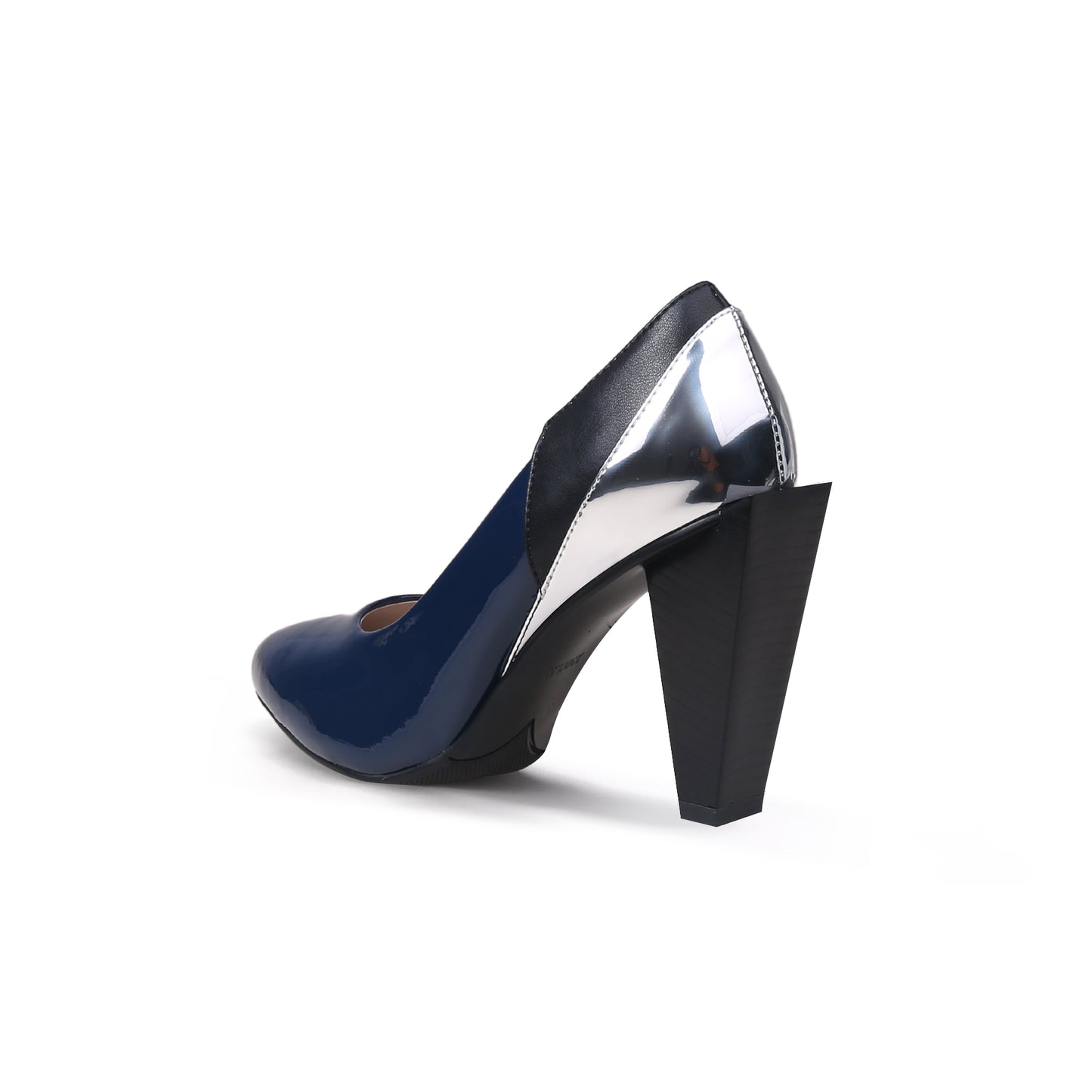 color block rhombus heel pumps all navy 4