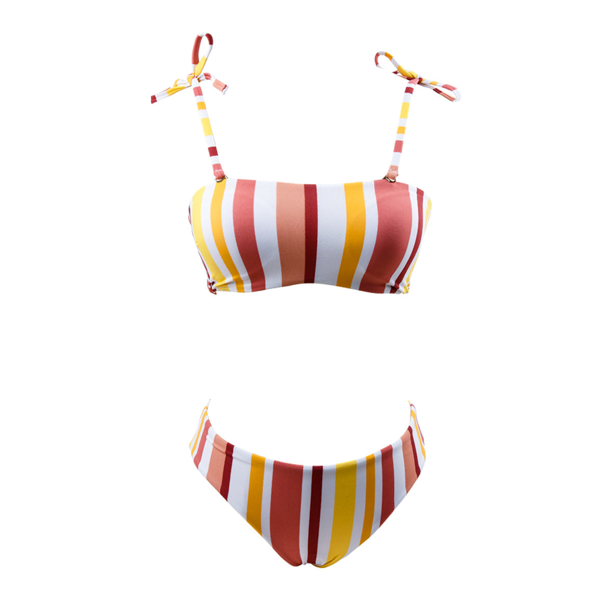 colorful stripe bandeau bikini swimwear all stripe 4
