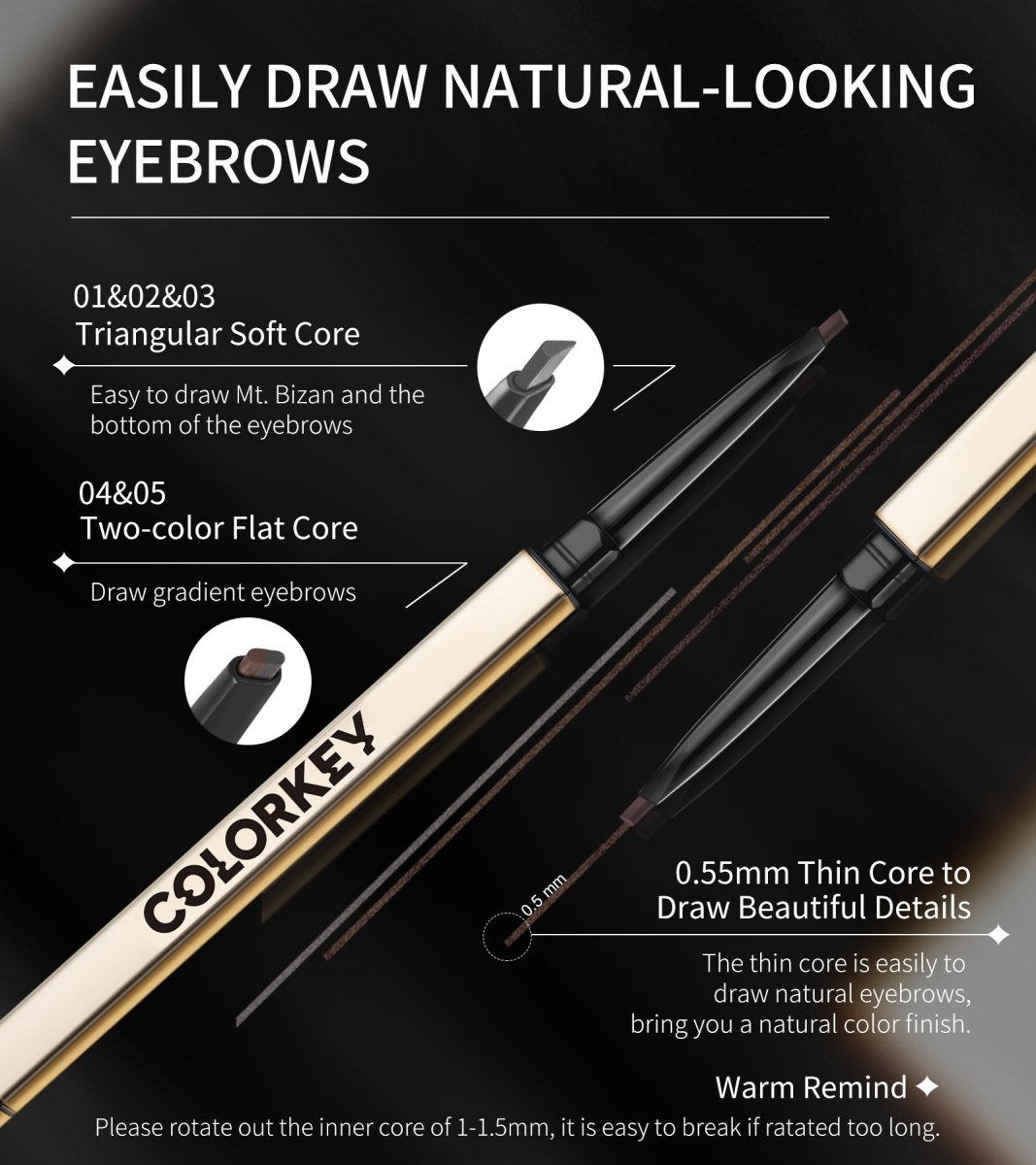 Colorkey Waterproof Dual - ended Sketch Eyebrow Pencil