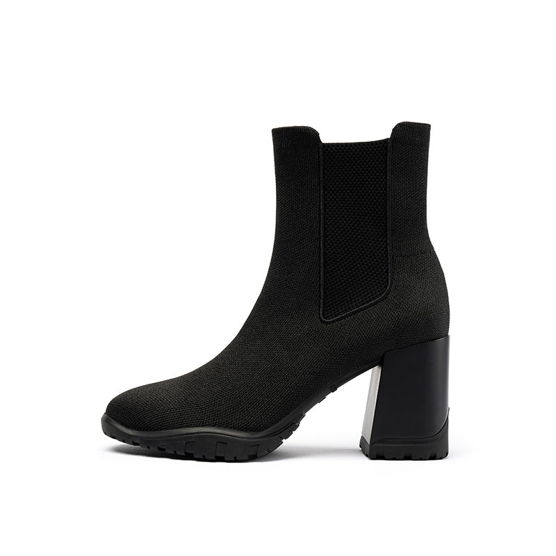 comfortable block heel chelsea boots all black 1