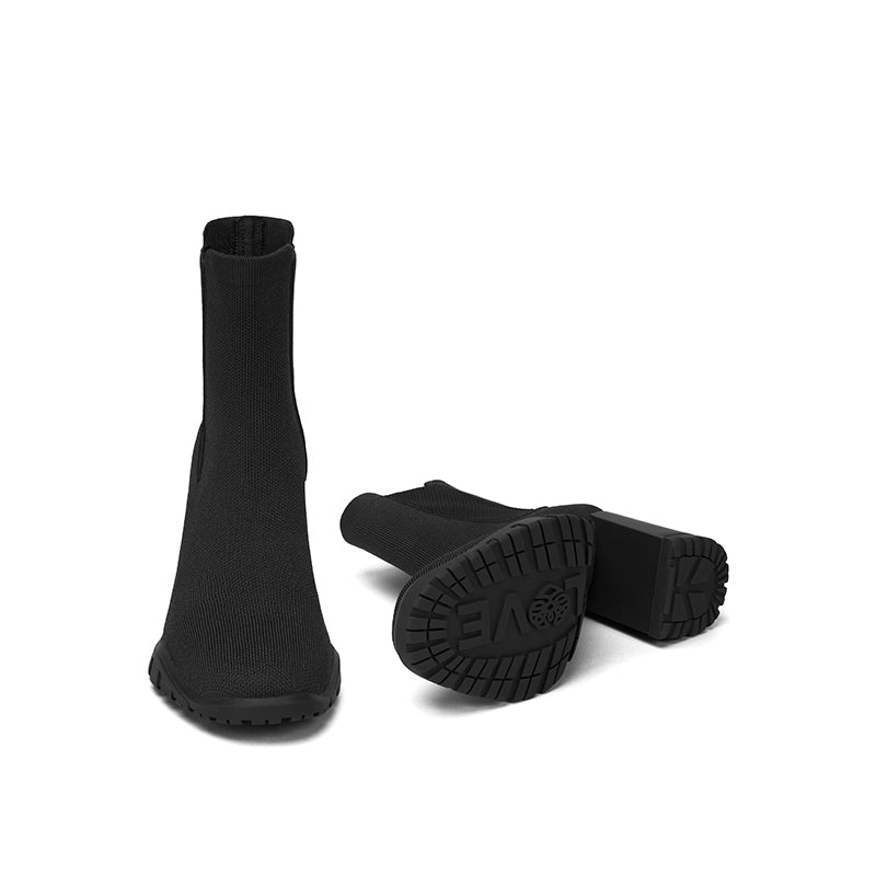 comfortable block heel chelsea boots all black 2