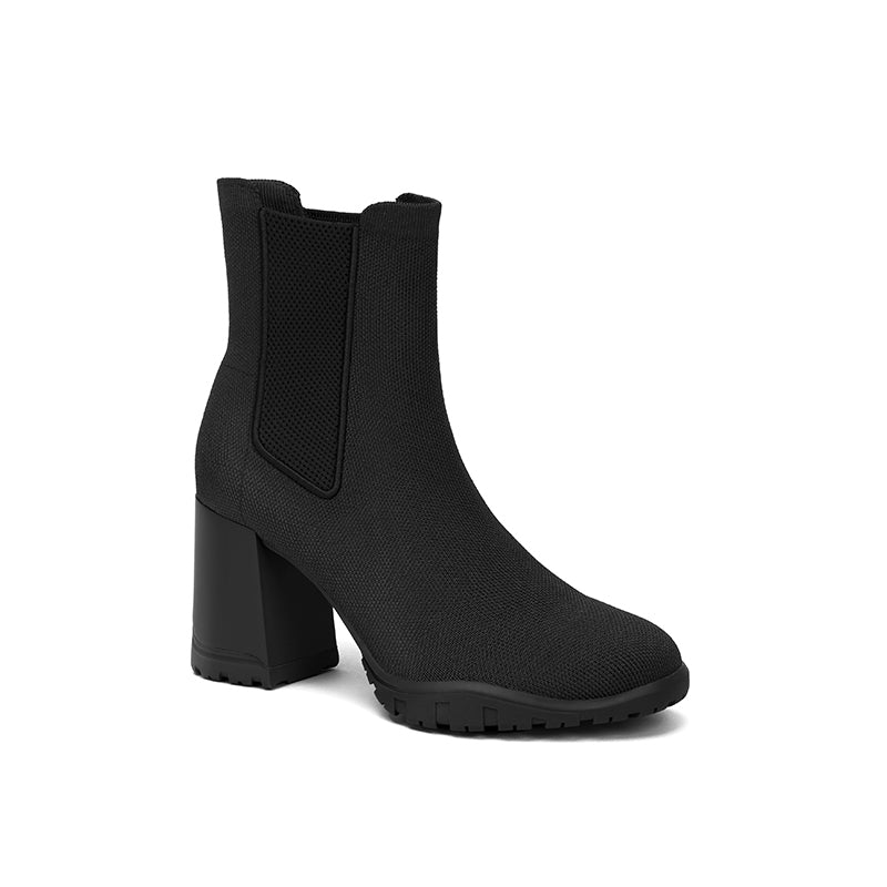 comfortable block heel chelsea boots all black 4