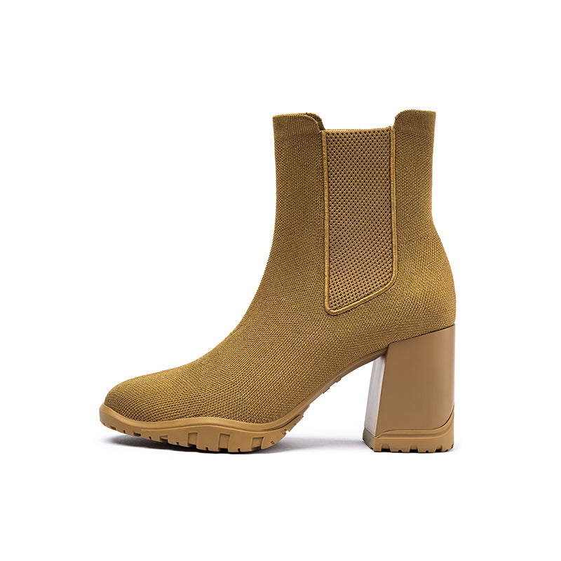 comfortable block heel chelsea boots all camel 1