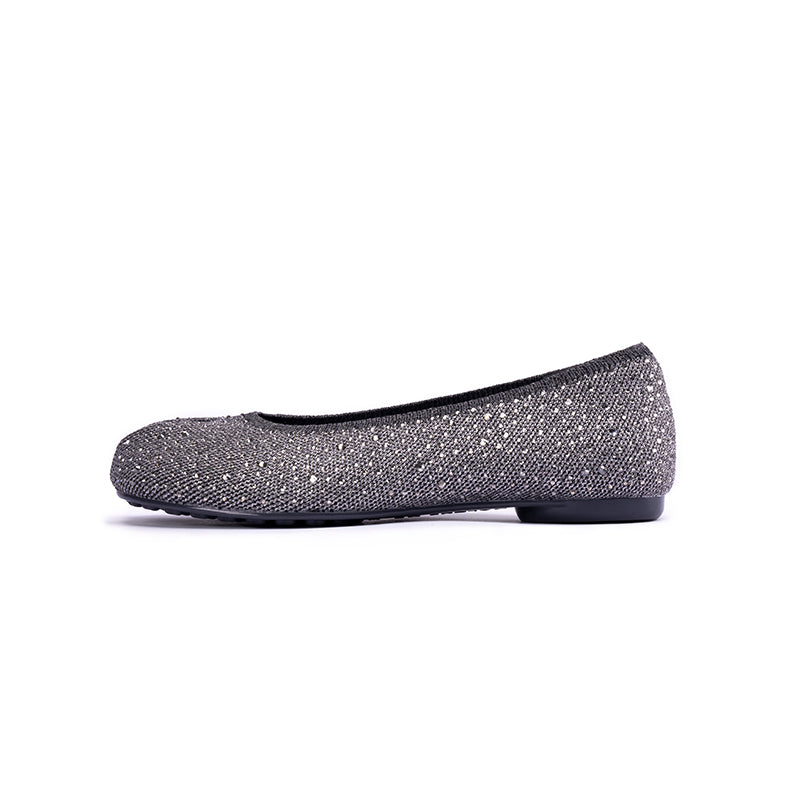 comfortable glam split toe casual flats all silver 1