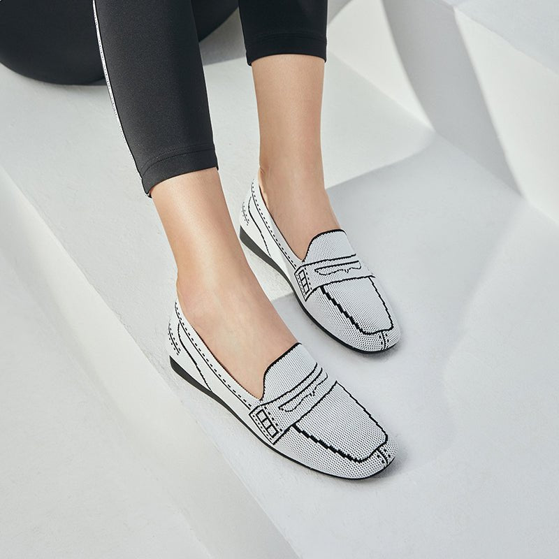 Comfortable Slip On Square Toe Loafers - 0cm