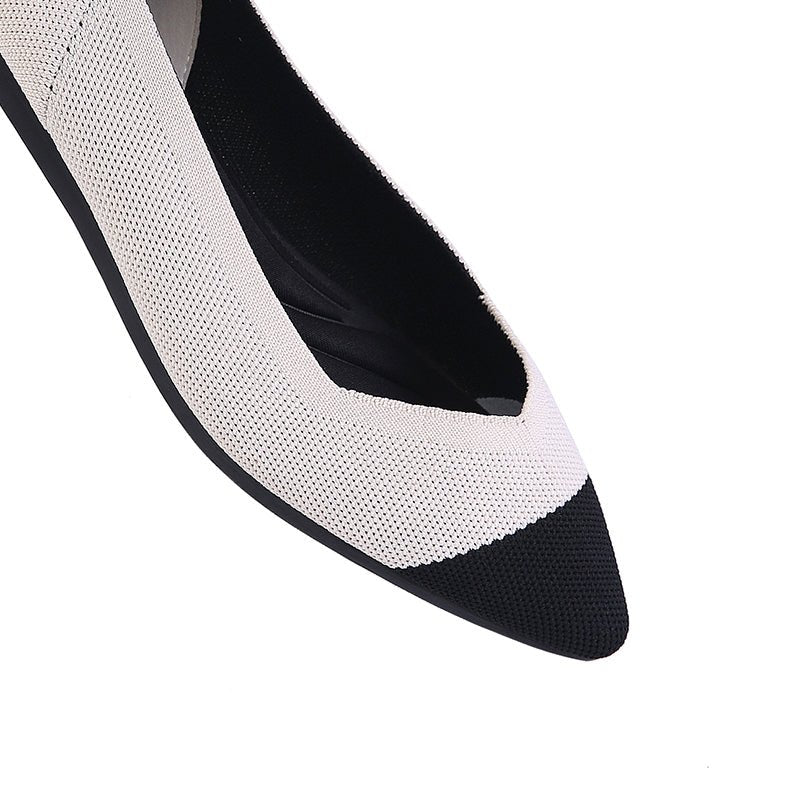 Comfortable Tweed Pointed Toe Flats - 0cm