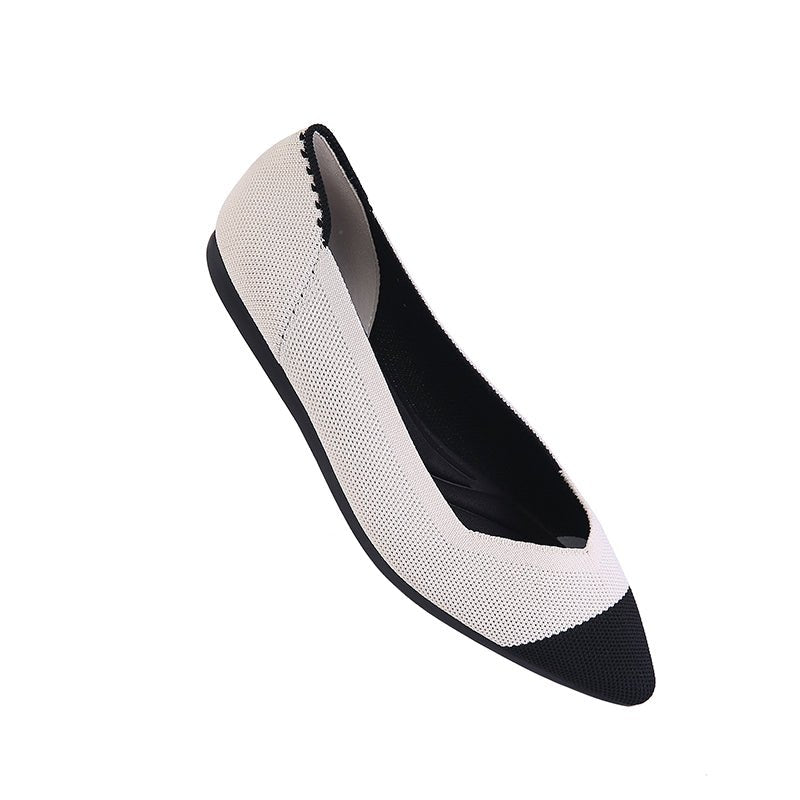 Comfortable Tweed Pointed Toe Flats - 0cm