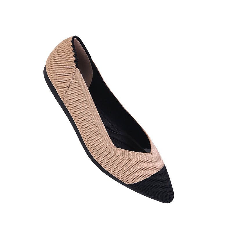 Comfortable Tweed Pointed Toe Flats - 0cm