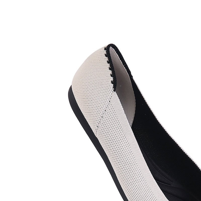 Comfortable Tweed Pointed Toe Flats - 0cm