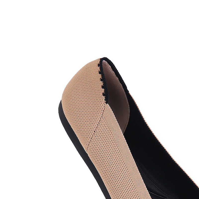 comfortable tweed pointed toe flats all apricot 4