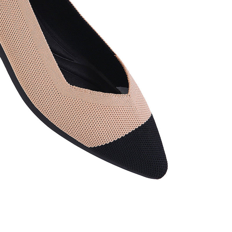 comfortable tweed pointed toe flats all apricot 5
