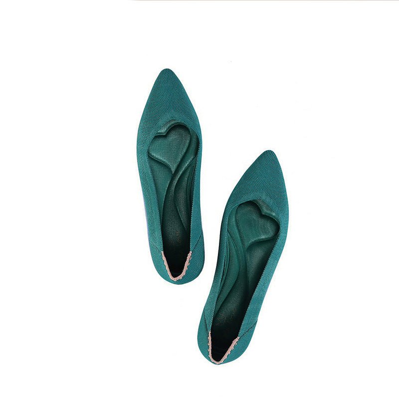 Comfortable Woven Pointed Toe Work Flats - 0cm