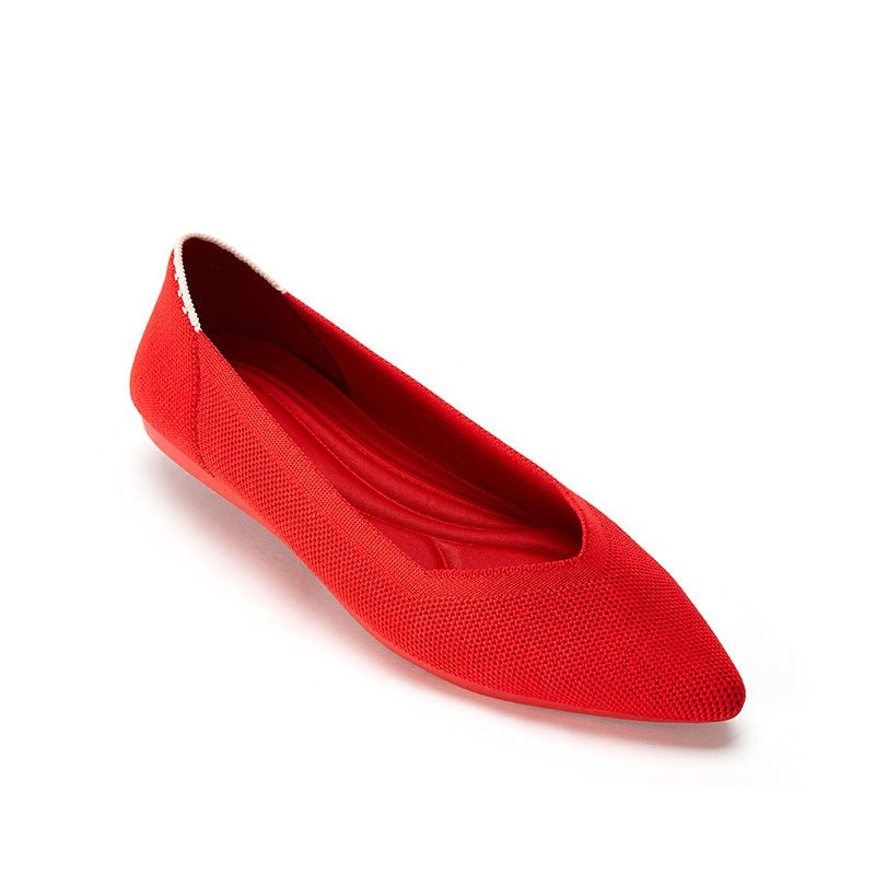 Comfortable Woven Pointed Toe Work Flats - 0cm