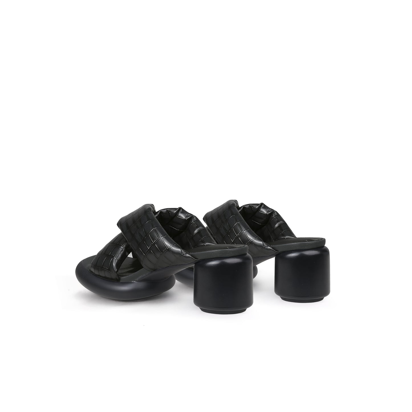 comfy open toe criss cross mules all black 5