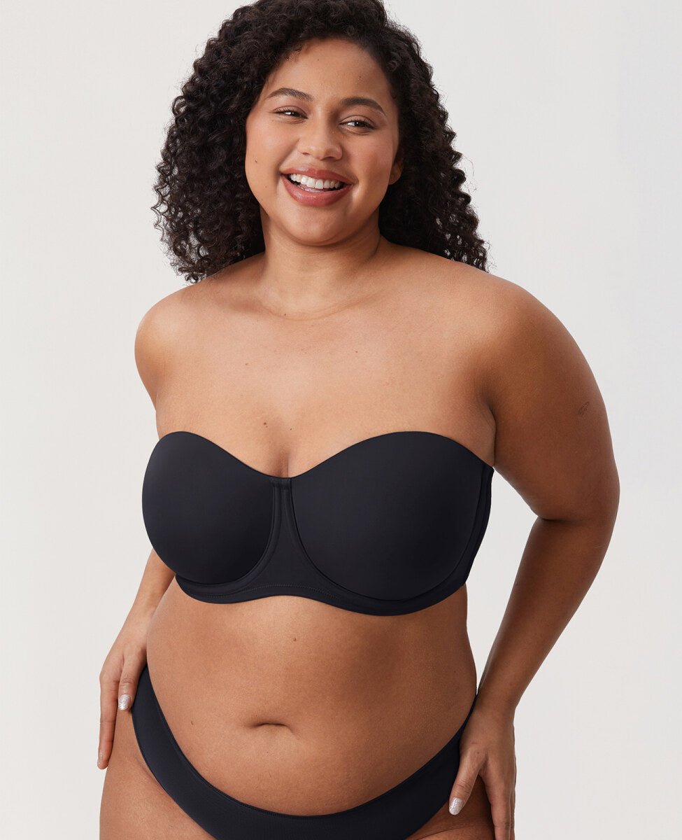 Confishape Strapless Full Coverage Plus Size Underwire Bra