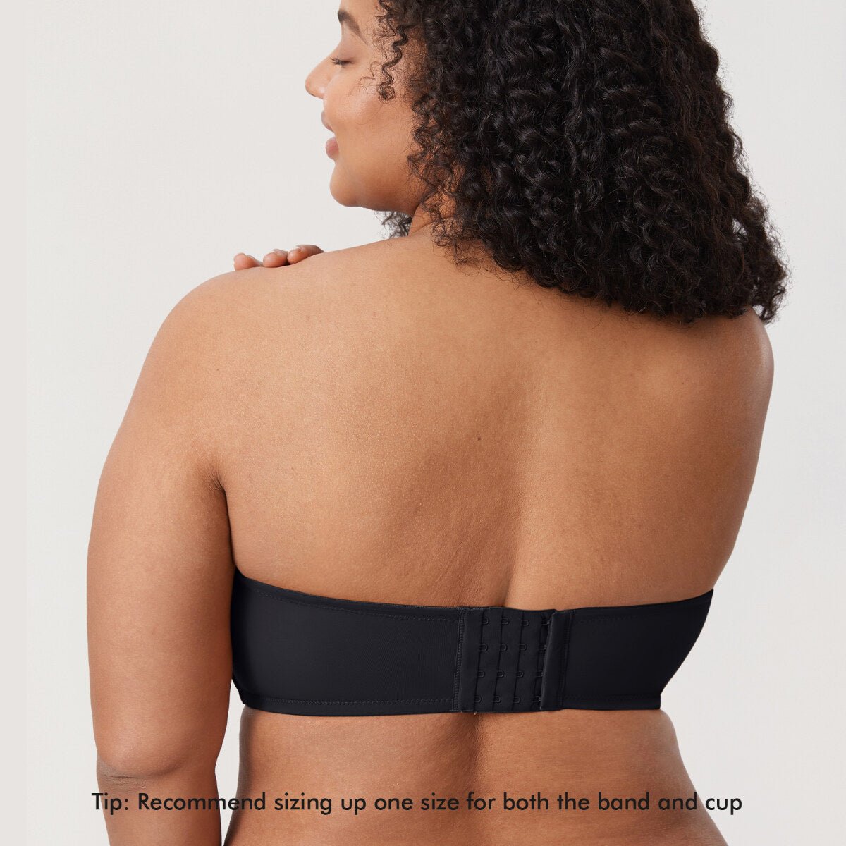 Confishape Strapless Full Coverage Plus Size Underwire Bra