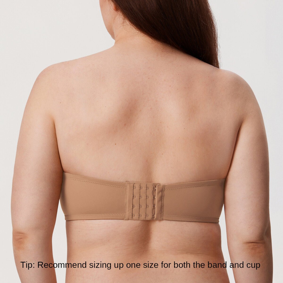Confishape Strapless Full Coverage Plus Size Underwire Bra