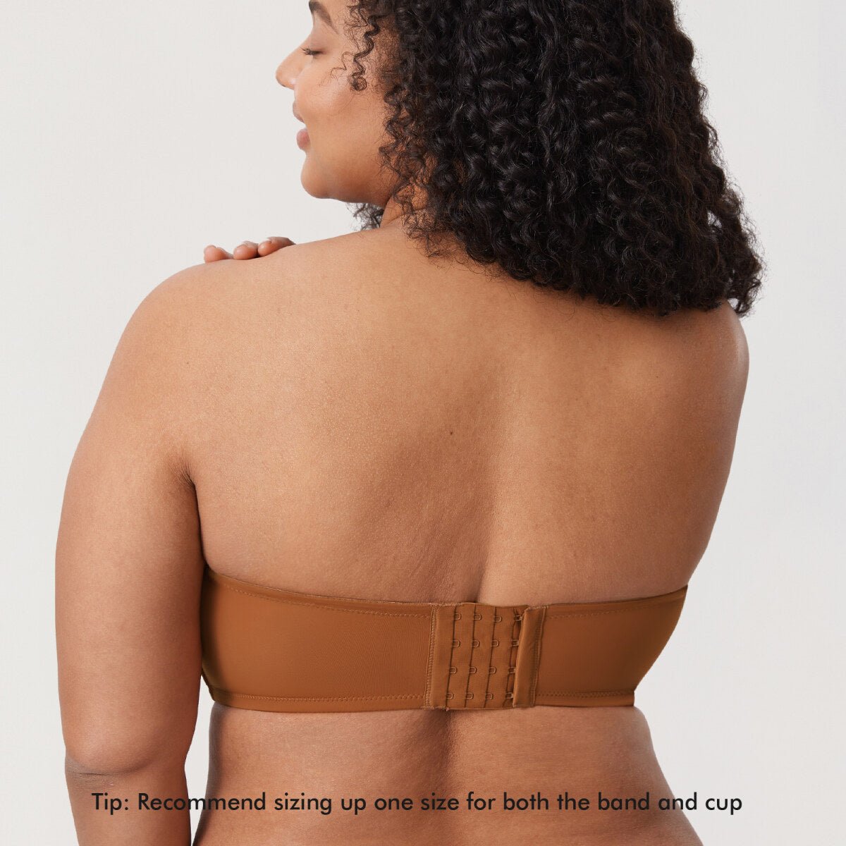 Confishape Strapless Full Coverage Plus Size Underwire Bra