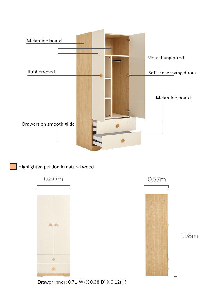 contemporary double door kids wardrobe all 13