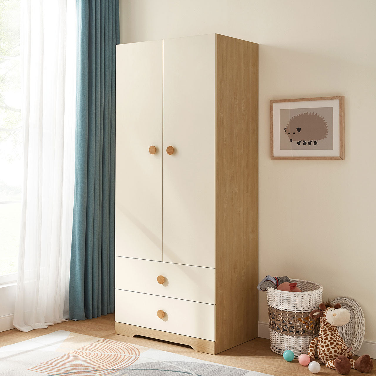contemporary double door kids wardrobe all 2