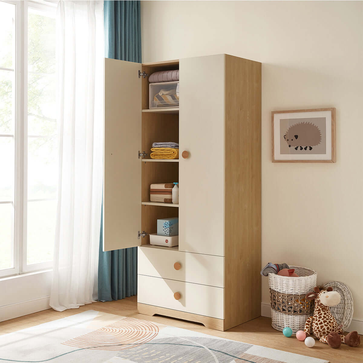 contemporary double door kids wardrobe all 4