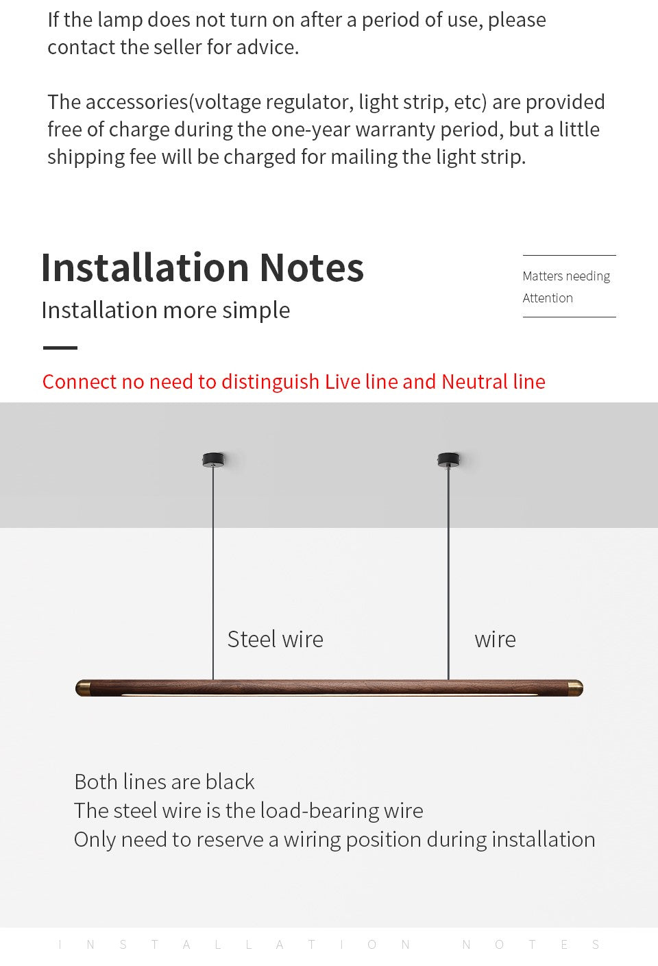 contemporary solid wood and brass pendant light 1.1m walnut all 15